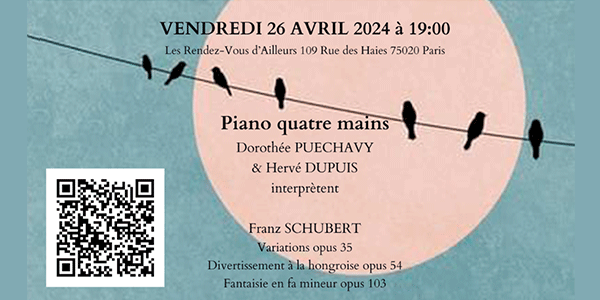 Hervé DUPUIS et Dorothée PUECHAVY – Duo piano quatre mains – 26 avril 2024